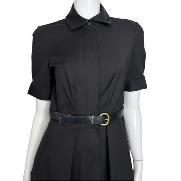 Donna Karan Short Sleeve Black A-Line Midi Dress - Picture 3 of 9